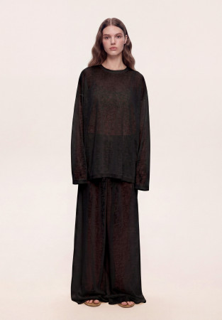 Black oversize longsleeve made of viscose "flamli" 